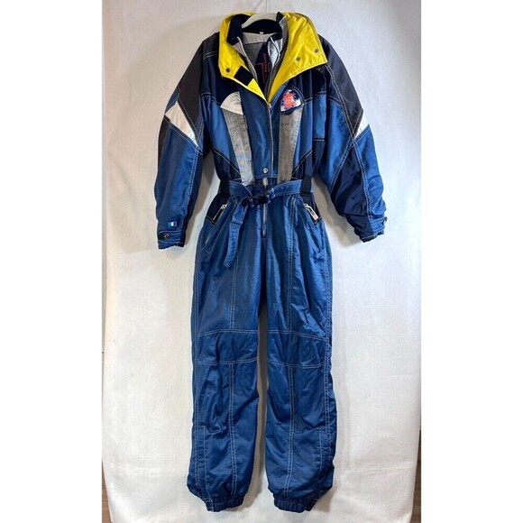 Vtg Colmar Ski Suit Women 10 Blue One Piece Jumpsuit Techno Logic 80s 90s - Picture 1 of 14
